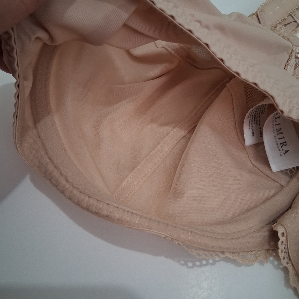DELIMIRA 44DD Unpadded Wired Lace Nude BRA Size 44E - Picture 12 of 13